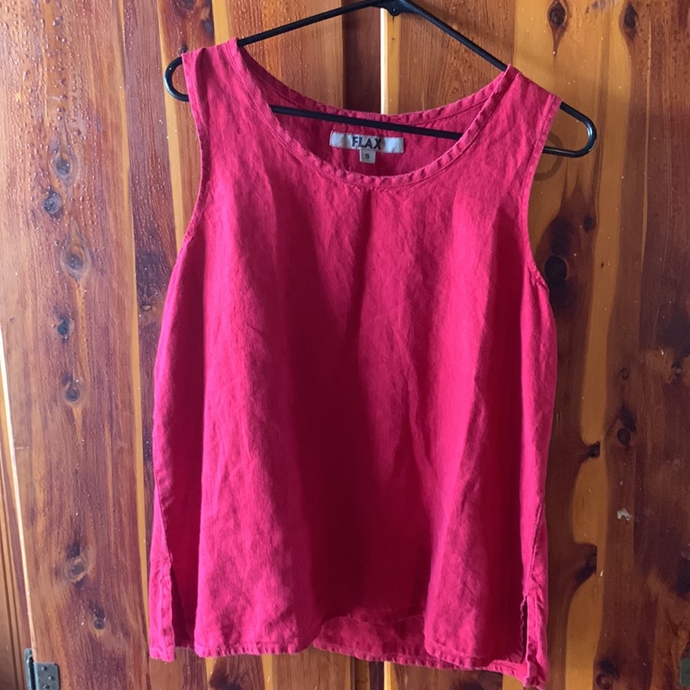 Flax Red Linen Tank Top